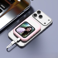 Dispositif de partage de selfie pour téléphone portable, écran de projection magnétique monté à l'arrière, source lumineuse intégrée, mini portable en ABS
