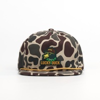 Op maat gemaakte pet met rubberen patchlogo, 5-delige, ongestructureerde snapback petten met camouflage stijl