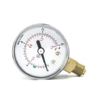 Muka Arloji 1.5 Inci 40Mm, Pengukur Tekanan Casing Baja Hitam 10bar/140psi