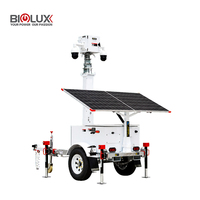 Nouvelle remorque de surveillance solaire économique 2026 avec caméra de sécurité HD CCTV IA, mât de 7 m, durable, antirouille, pour usage extérieur
