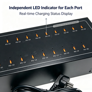 Stasiun Pengisian Daya USB C 400W 20 Port dengan Cangkang Logam, Pengisi Daya USB C Multi Port 45W untuk Smartphone, Tablet, dan Perangkat USB C Lainnya - Product Image 2