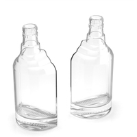 Botol Kaca Premium 125ml untuk Vodka Whiskey, Botol Mini Kemasan Mewah dengan Kejernihan Ekstra Flint