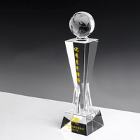 K9 Kristallen Sportbeker Lasergegraveerd Basketbal Voetbal Golf Tennis Honkbal Globe Kristallen Prijsbeker voor Competitie Prijs