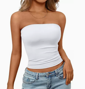 Top Corto <span class=keywords><strong>Nero</strong></span> <span class=keywords><strong>Senza</strong></span> <span class=keywords><strong>Spalline</strong></span> da Donna, Lavorato a Maglia, Tinta Unita, Elastico, Casual, <span class=keywords><strong>Senza</strong></span> Maniche, Vestibilità Regolare, per Tutte le Stagioni, <span class=keywords><strong>Reggiseno</strong></span> Sportivo - Product Image 2