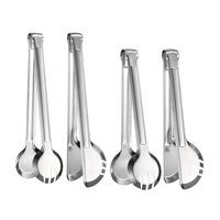Pinces alimentaires en acier inoxydable 304, demi-cercle et cercle complet, antidérapantes et anti-brûlure, pour pain, serviettes, buffet, barbecue et fritures