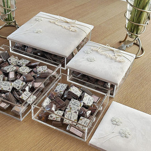Thanh Lịch Sô Cô La Nhỏ Hộp Kẹo Đóng Gói Nhung Thêu Đính Hôn Baklava Kẹo Sô Cô La Praline Acrylic Hộp Cho Quà Tặng - Product Image 4