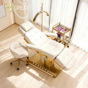 Muebles de Salón de Belleza de Lujo, Cama de Masaje de Spa con Base de Metal y Tapicería de Cuero PU, Adecuada para Salones de Belleza - Product Image 3
