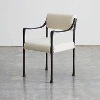Chaise de salle à manger moderne de luxe en cuivre pur, fauteuil en velours design, chaise de loisirs artistique pour la décoration de villas et de maisons de prestige