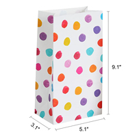 Cadeau de bricolage personnalisé pour fête, sac droit recyclable à pois SOS, blanc, fabricant, sac à provisions à bas prix en papier
