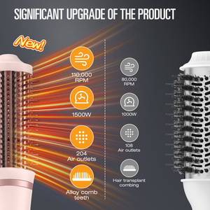 Sèche-cheveux à grande vitesse avec peigne, 110000 tr/min, 1500 W, moteur sans balais, flux d'air puissant, usage domestique - Product Image 4