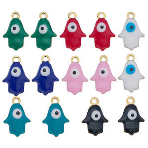 Gioielli fai da te fatti a mano in acciaio inossidabile 316L a forma di olio gocciolante occhio di diavolo con ciondoli alla moda in smalto placcato oro ciondoli - Product Image 5