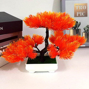 Bonsái Artificial de Pino de 26 cm, Decoración Mini de Plástico, Opciones de Color Verde, Amarillo, Rojo y Naranja, Tienda 9.9 Yuan - Product Image 4