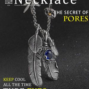 Conjunto de Joyería de Acero Inoxidable para Hombre, Collares Retro de Moda, Collares con Colgante de Pluma para Hombre, Accesorios de Bisutería - Product Image 2