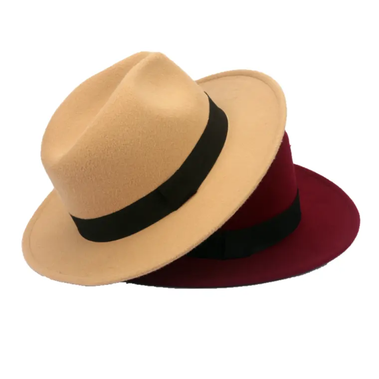 Fedora Caps And Hats Men Outdoor Vintage Men Women Summer Wide Brim Panama Felt Fedora Hats Caps Decorative Band Fedora Hat