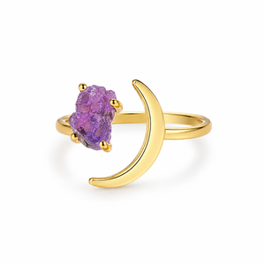 Anillo Abierto Luna y Estrella para Mujer, Anillo de Moda, Ajustable, Accesorio para el Dedo, Diseño Minimalista - Product Image 1