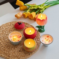 Tasses en céramique en forme de tulipe, bougies parfumées florales, diffuseurs pour chambre, bureau, salon, entrée, parfum agréable, longue durée
