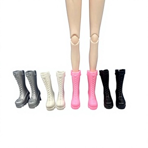 Nouvelles chaussures de poupée mignonnes à lacets, hautes, 30 cm (11,5 pouces), en plastique, mini accessoires - Product Image 5