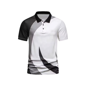 เสื้อโปโลผู้ชายแบบสั่งทำ OEM พิมพ์ลายได้ แขนสั้น ผ้าถัก ระบายอากาศ แห้งเร็ว สวมใส่สบาย เหมาะสำหรับกอล์ฟ  ดีไซน์ตัดต่อสี  ระบายอากาศได้ดี - Product Image 1