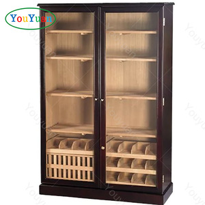 Tây Ban Nha Cedar tủ gỗ Countertop Cigar tường hiển thị trường hợp khói Glass Showcase - Product Image 3