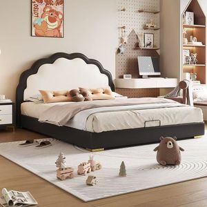 Camas de 1.5m para Niñas o Niños, Camas de Princesa de 1.8m, Muebles de Dormitorio para Bebés, Dormitorio Infantil Nórdico, Cama con Almacenamiento - Product Image 2