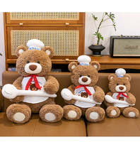 Ours en peluche Chef Teddy Bear Baker Bear avec cuillère, thème cuisine, animal en peluche, décoration de cuisine, jouets en peluche, vente en gros