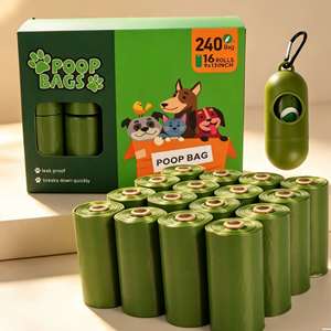 Práctico Dispensador de Bolsas para Excremento de Perro, Kit con 15 Rollos de HDPE EPI de 20x30cm, Extra Resistentes, Biodegradables - Product Image 1