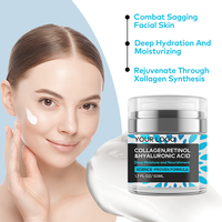 Crema Hidratante Antiedad con Ácido Hialurónico, Aclara, Reduce Líneas Finas, Levanta los Contornos, Reafirma la Piel Flácida, Nocturna para Piel Madura, 50g
