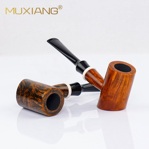 Muxiang Wooden Tobacco Pipe Straight Handle 9mm Filter Core Handmade Solid Wood Smoking Pipe - Product Image 2