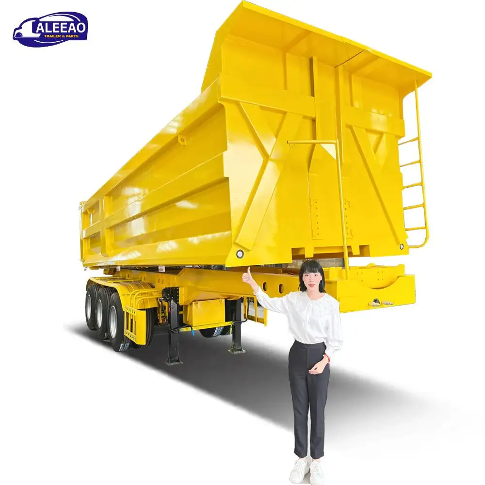 Aleeao liangshan Heavy Duty 5/6 trục được sử dụng trong xây dựng đường phía sau tipper xe tải 3 trục phía sau Dump Cargo bán Trailer