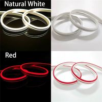 Bande LED Multicolore/Rouge 5 Mètres 12V/24V Flexible en Silicone Néon Protection IP65 Découpable DIY pour Jardin Chambre