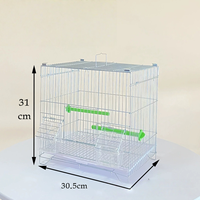 Cage à oiseaux en métal galvanisé, anti-rouille, avec mangeoire externe, pour perroquets et pigeons