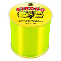 Fil de pêche monofilament en nylon jaune fluorescent de haute qualité OEM/ODM 500M, ligne de pêche à haute visibilité et sensibilité, ligne coulante écologique