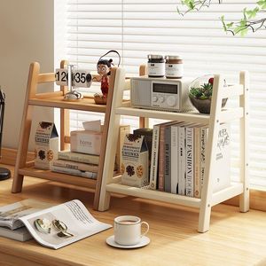 Wooden Desktop Storage <b>Rack</b> 2 Tier Bamboo Organizer For Office Bedroom <b>Kitchen</b> Living Room - Product Image 2