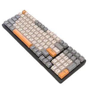 Clavier de jeu sans fil Wolf K6 gratuit avec clavier mécanique filaire BT + 2.4G + dans Hotswap 980 Game E-sports keyboard