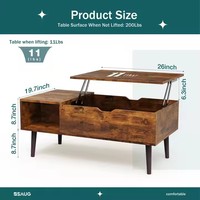 Table basse de style farmhouse en bambou, armoire de bureau sur pied, design antique, pour le commerce transfrontalier, réglable en hauteur, luxe simple pour la maison