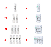 Fusible céramique solaire à soufflage rapide DC1000V 1A-32A 10x38mm à haute capacité de coupure, composé d'argent, 20KA CE TUV