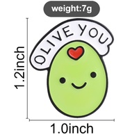Olive Pun Einzelner Emaille-Pin für Jacke und Tasche – Süßes Obst-Dekor Reversnadel