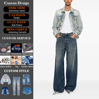 Jeans droits pour femmes en denim OEM/ODM, taille haute, respirants, sexy, avec rivets, lavage personnalisé de luxe, vêtements de rue décontractés