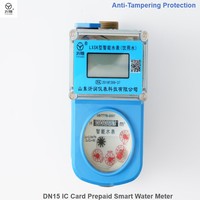 Compteur d'eau intelligent prépayé à carte IC DN15 en laiton, à coupure automatique, avec carte RF, longue durée de vie de la batterie, multi-jets, directement de l'usine