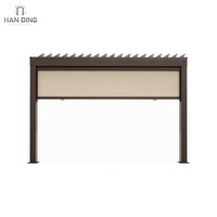 Pergola bioclimatique en aluminium Ionian Weald avec toit motorisé à lames orientables, imperméable, pour jardin extérieur