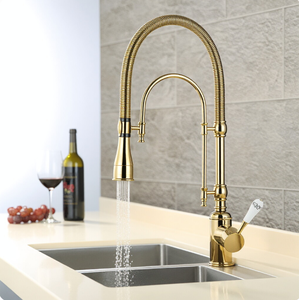 Fregadero de Cocina Europeo de Titanio Dorado, Grifo Giratorio con Doble Salida de Agua y Rociador de Agua Fría y Caliente - Product Image 5