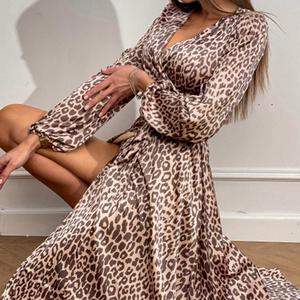 Vestido Casual <span class=keywords><strong>de</strong></span> Moda <span class=keywords><strong>para</strong></span> <span class=keywords><strong>Mujer</strong></span>, Estilo Largo, Estampado en Toda la Superficie, Color Brillante, con Cinturón, Venta al Por Mayor - Product Image 2