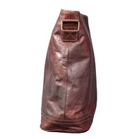 Dompet Hobo kulit asli wanita, tas Medium dengan tali Vintage ganda tahan lama ringan penutup ritsleting
