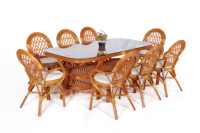 Ensemble de salle à manger en rotin moderne JAVA, non pliable, pour usage commercial dans les restaurants et hôtels, mobilier de restaurant extérieur
