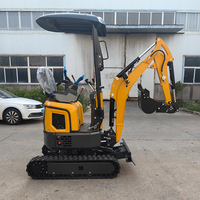 Mini-excavatrice hydraulique sur chenilles de 1,5 tonne, avec chenilles en caoutchouc ou en acier en option, pour travaux d'aménagement paysager