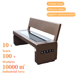 <span class=keywords><strong>Banc</strong></span> de jardin extérieur imperméable en acier galvanisé et aluminium à énergie solaire, <span class=keywords><strong>design</strong></span> <span class=keywords><strong>contemporain</strong></span>, capacité de 4 places pour les parcs et les centres commerciaux - Product Image 1