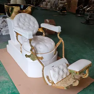 Chaise de shampooing de lavage de luxe antique vintage classique de salon de coiffure avec l'évier de cuvette