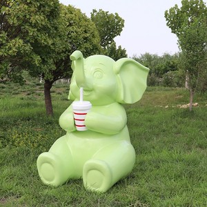 Lớn ngoài trời Vườn điêu khắc trang trí nhà máy cung cấp phim hoạt hình voi Tượng nghệ thuật trừu tượng DIY công viên trang trí - Product Image 4