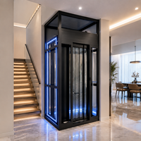 Ascenseur de villa moderne et exquis de haute qualité avec porte coulissante, panneaux en acier inoxydable bronze antique, pour supermarché et entrepôt