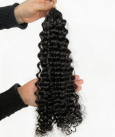 Extensions de cheveux au crochet pour femmes, noires naturelles, en cheveux humains vierges, bouclées birmanes, à trame unique
